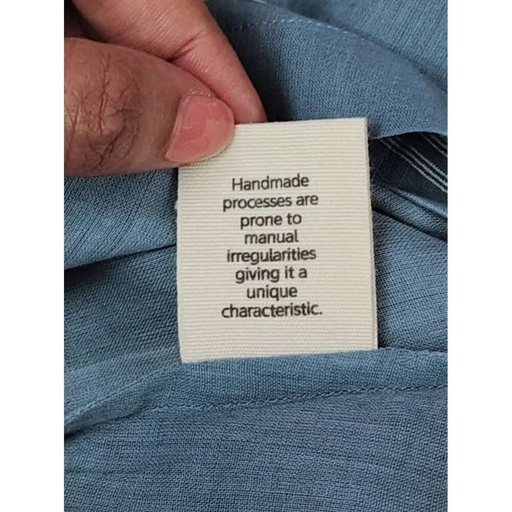 NWT World of Crow Relaxed Fit Midi-Dress Blue Sz (L) Oversize Lagenlook Coastal - Picture 11 of 11